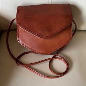 Vintage Elegant Brown Leather Crossbody Bag